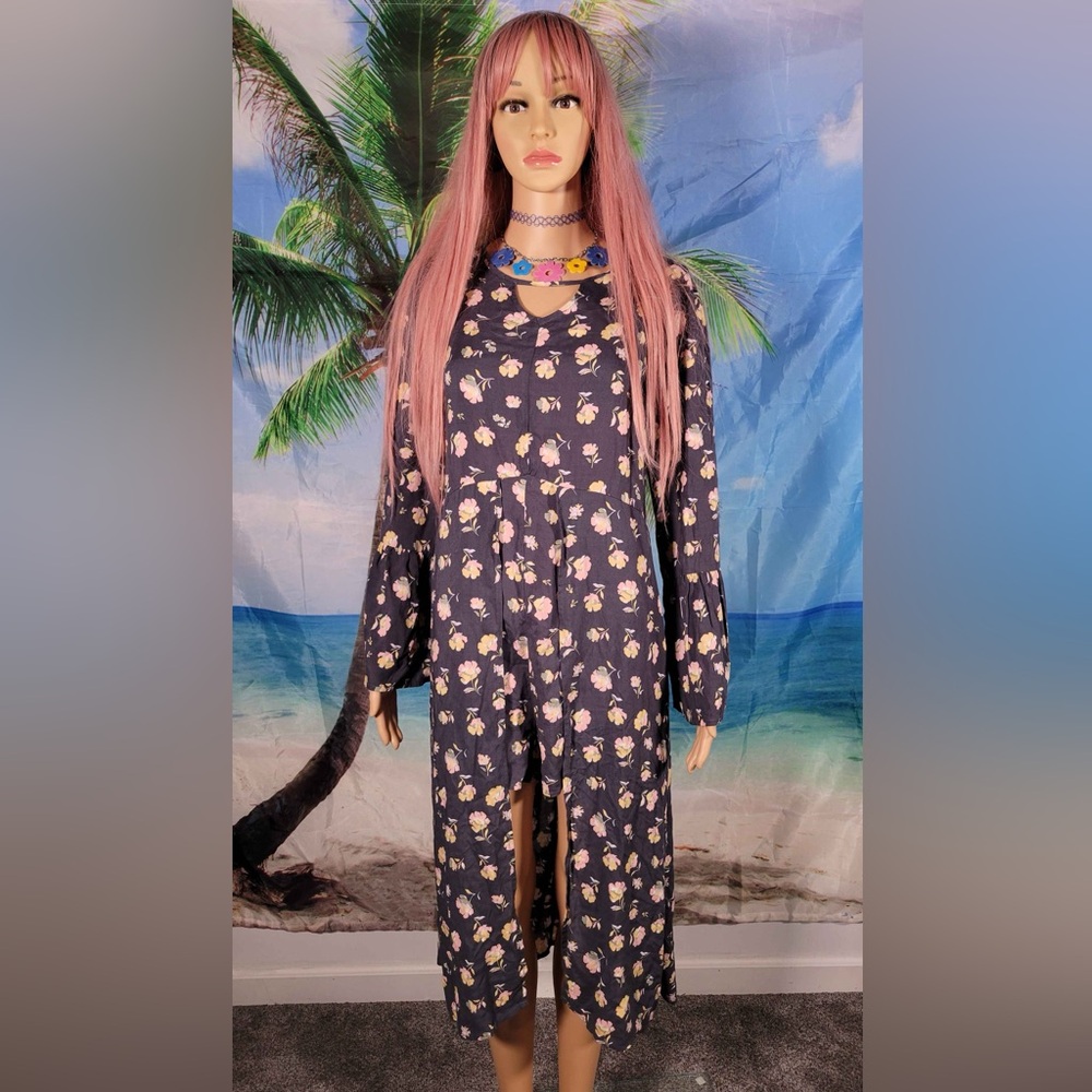 2 for $12 ⚜️ Art Class Floral Long Sleeve High Low Romper Dress Girls XL 14-16